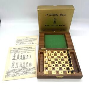 Vtg MCM 50's Drueke Travel Chess Set "The Little Gem" #300 #Missing Pieces